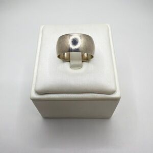 Unisex 9.5mm thick solid sterling silver band, signed AM 925!